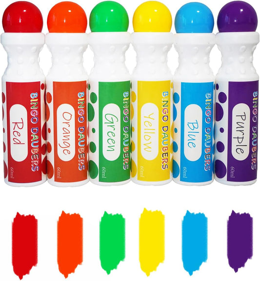 SEETOOOGAMES Bingo Daubers Dot Markers - Mixed Colors Set of 6 Pack - for Toddler Arts and Crafts