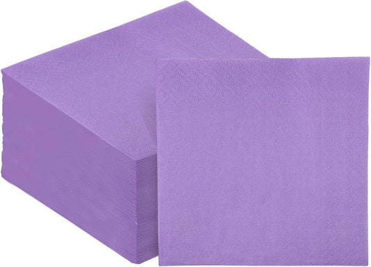 Bright Purple Cocktail Napkins 5 * 5inch disposable Beverage Napkin paper for Cocktail, Wedding, Dinner，Birthday Party Dessert Wine Paper Napkins（ 120 Count）