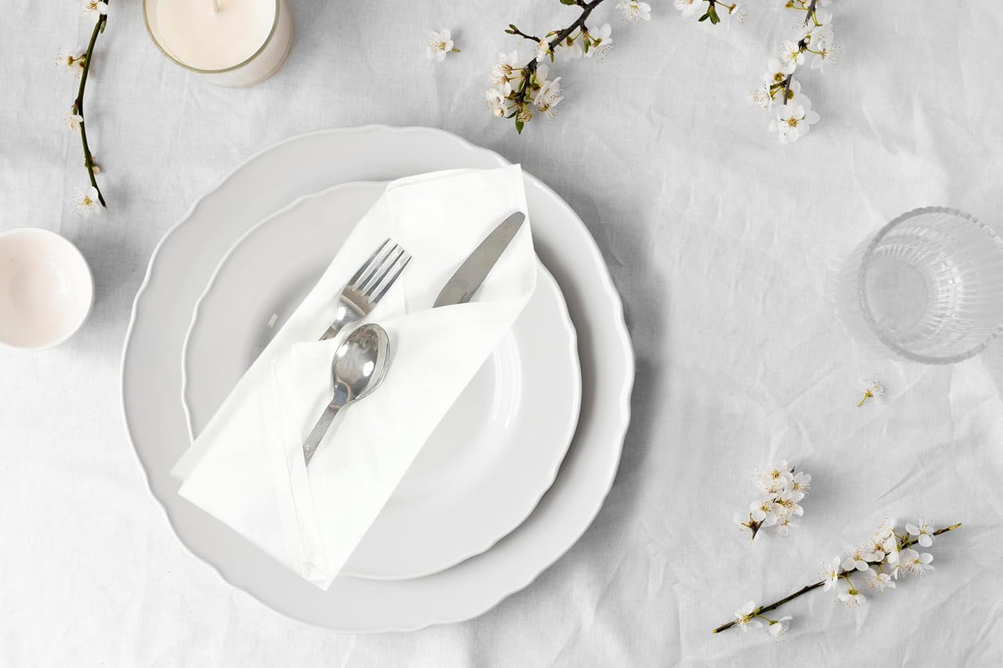 ANA Cloth Napkins Set of 6 (17.5x17.5) inch 100% Cotton Dinner Napkin Washable Hotel Quality Reusable Kitchen & Table Linen for Fall Thanksgiving Family Dinners Weddings & Everyday Use - White