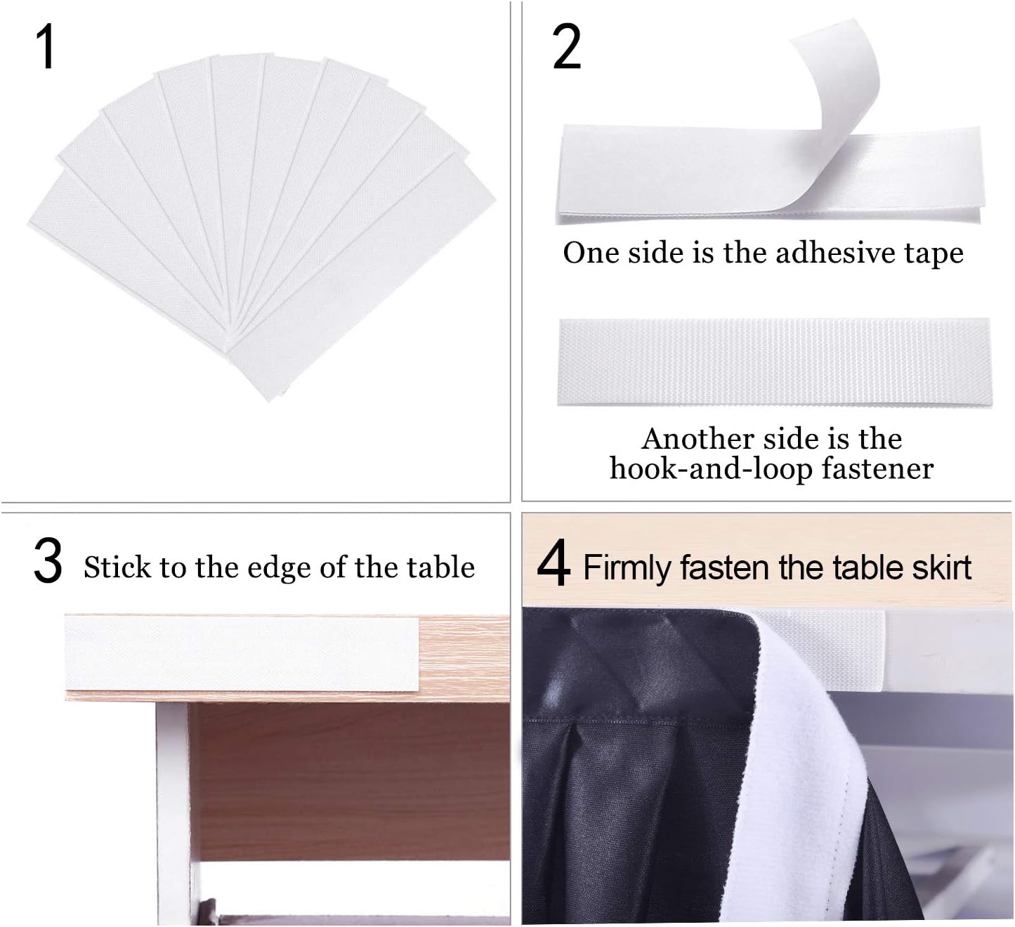 17ft Black Table Skirts for Rectangle Tables Polyester Table Skirt Desk Skirts Ruffle Tablecloth Skirt for Birthday Party Banquet Black Theme Party Wedding Bridal Shower Table Decorations