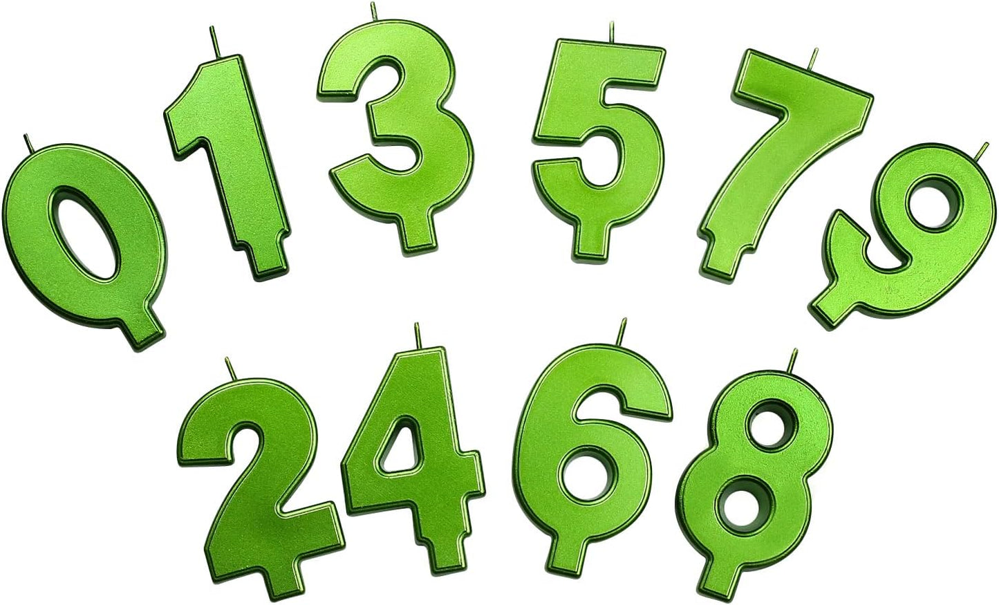 DERVENTA Birthday Candles Big Numbers Green 3.7 inch Party Cake Topper 1 Piece (Number 5 Green)
