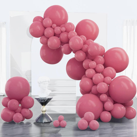 PartyWoo Mauve Boho Balloons 100 pcs Different Sizes of 18 12 10 5 Inch Dusty Pink Balloon Arch Kit Garland for Baby Shower Bridal Shower Princess Wedding Birthday Party Decorations Pink-F02