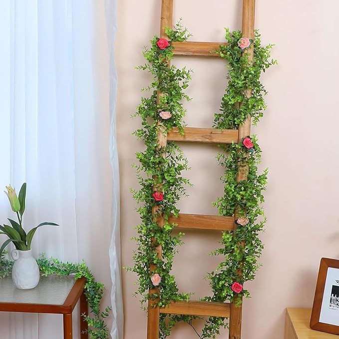 Artificial Eucalyptus Mini Leaves Garland Faux Plastic Leaf Décor Anniversary Engagement Party Wedding 6ft Table Craft Design DIY