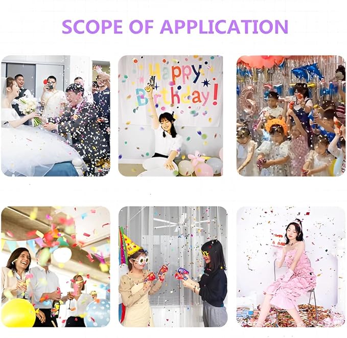 Inflatable Fireworks Gun,Party Toys Confetti Fireworks Handheld Confetti Poppers Multicolor with Novelty Design Party Supplies for New Year Birthday Christmas Wedding Graduation (24PCS confetti gun)
