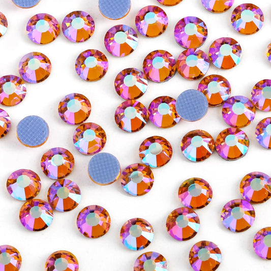 Beadsland Hotfix Rhinestones, 2880pcs Flatback Crystal Rhinestones for Crafts Clothes DIY Decoration, Topaz AB, SS6, 1.9-2.1mm