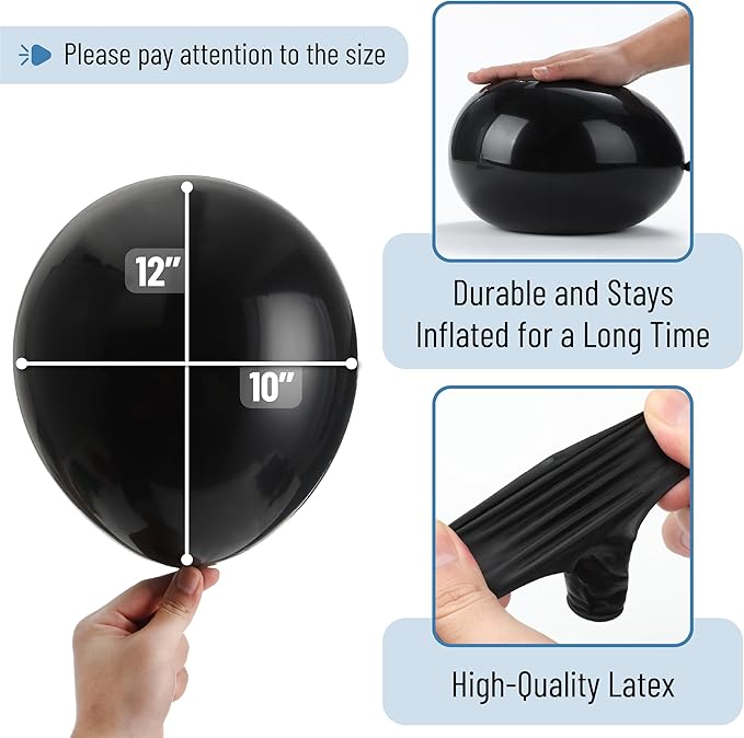 Mr. Pen- Balloons, 12 Inch, 54 Pack, Black, Party Balloons