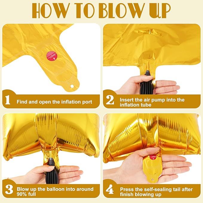 20 Pcs Star Balloons,18 Inch Star Foil Balloons,Stars Shaped Balloon Mylar Helium Balloon for Birthday Party Anniversary Wedding Baby Shower Decorations (Gold)
