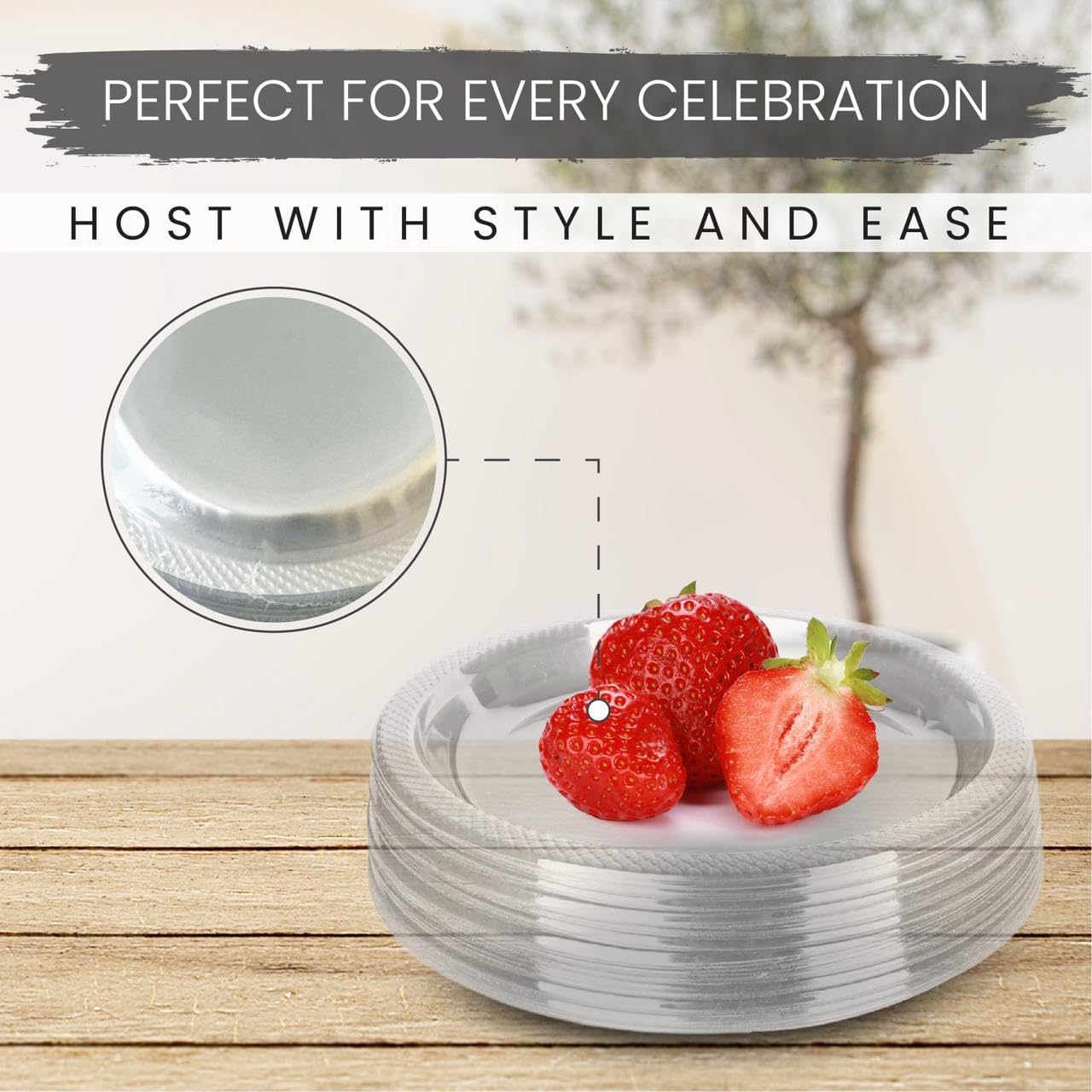 9 Inch Clear Plastic Plates 100 Bulk Pack - Disposable Cake Plates for Dessert & Appetizers, BBQ, Party, Travel and Events,Recyclable (pack of 100 clear)