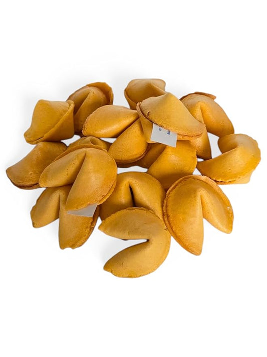 50 Fortune Cookies - Individually Wrapped with Fun, Traditional Fortunes, Lucky Numbers and Chinese Characters - Bundle of 50 Vanilla Cookies