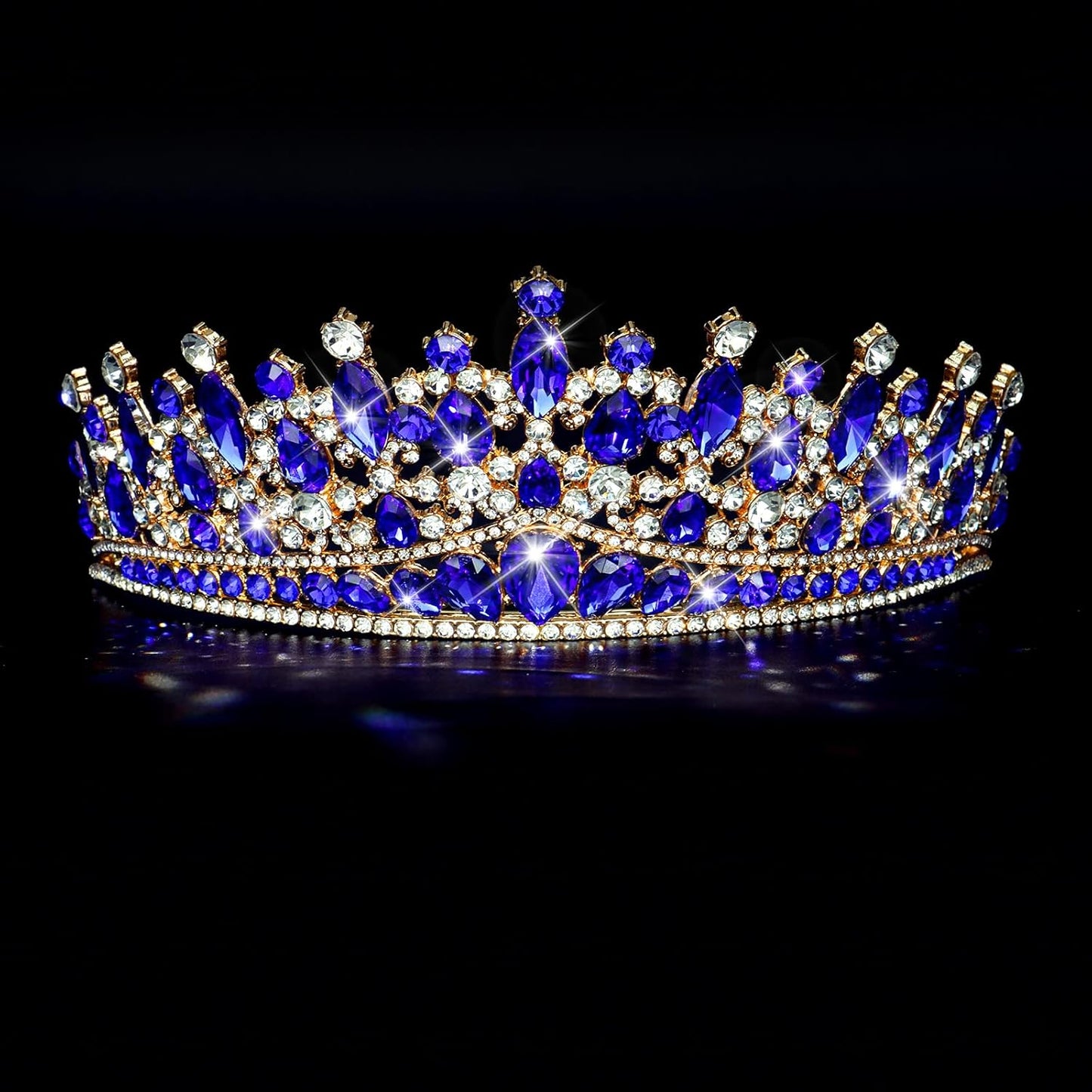 CAVETEE Birthday Crowns for Girls, Blue Tiaras and Crowns for Women and Girls Princess Crown and Tiara for Birthday Queen Parties Pageant Prom