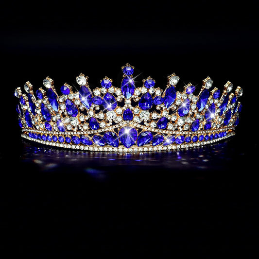 CAVETEE Birthday Crowns for Girls, Blue Tiaras and Crowns for Women and Girls Princess Crown and Tiara for Birthday Queen Parties Pageant Prom