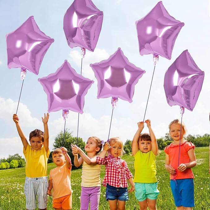 20 Pcs Star Balloons,18 Inch Purple Star Foil Balloons,Stars Shaped Balloon Mylar Helium Balloon for Birthday Party Anniversary Wedding Baby Shower Decorations (Lipurple)