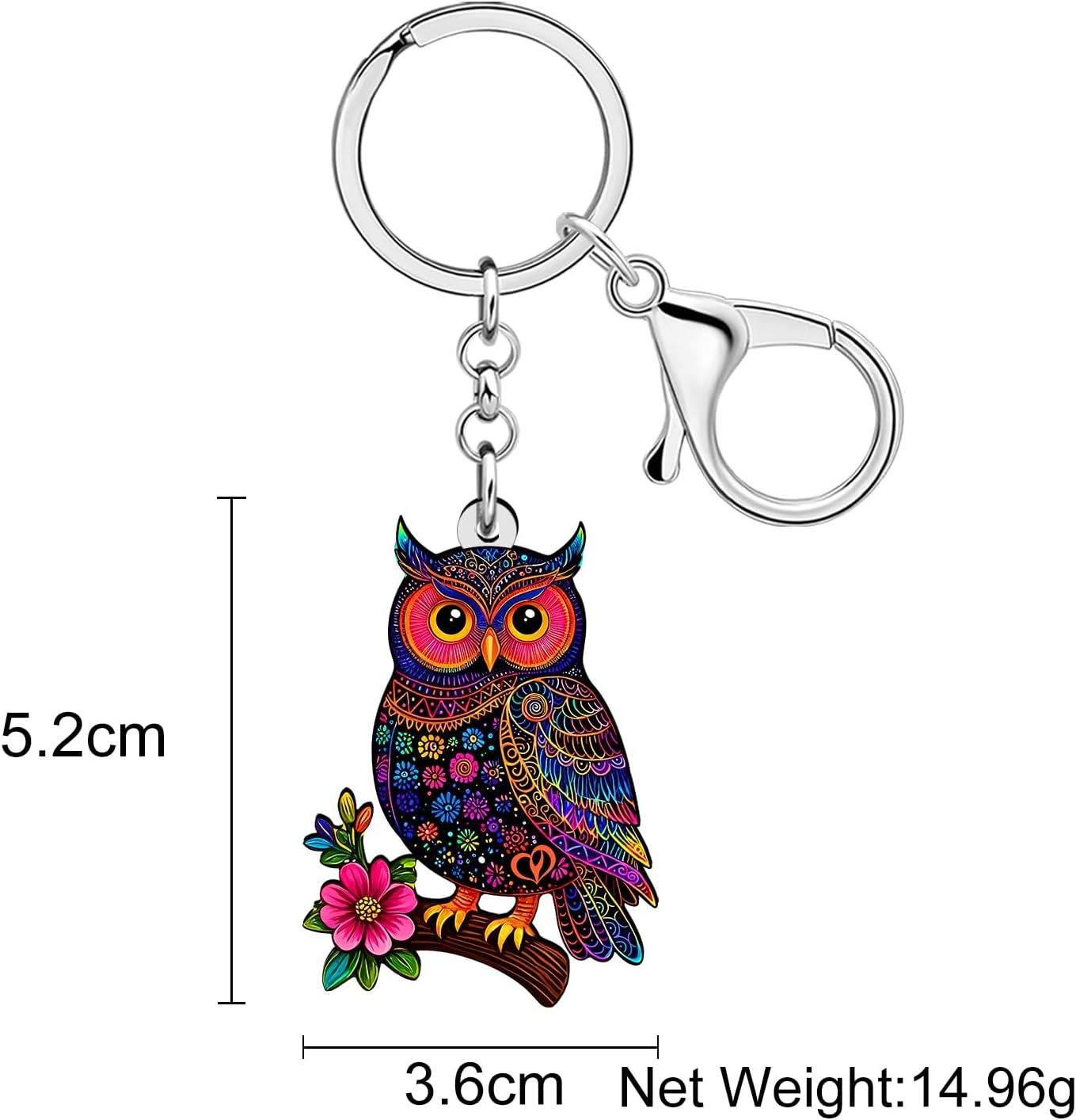 Anime Owl Keychain Acrylic Handbag Car Key Chain Rings Bird Owl Pirate Gifts for Women Girls Halloween Charms