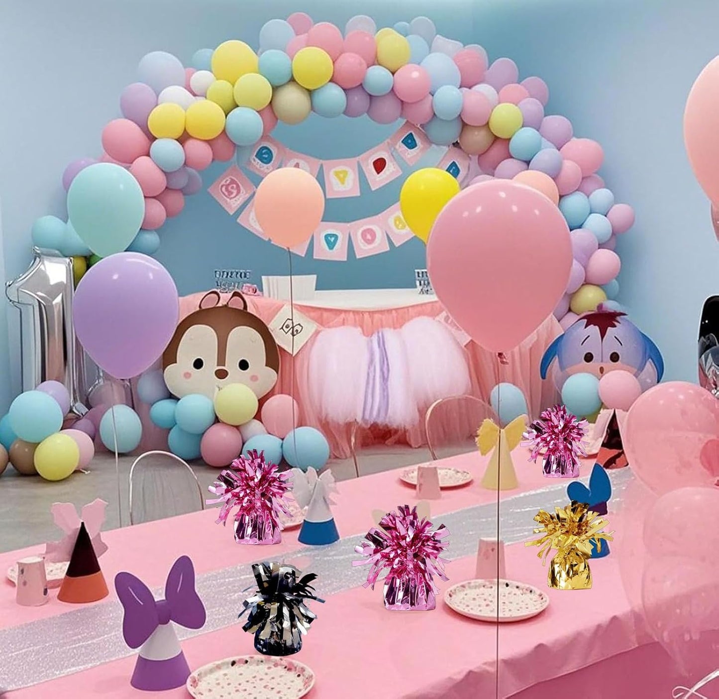 balloon weights are perfect for parties, birthdays, weddings. Each pack includes 6PCS durable weights that easily decorate balloons and elevate any celebration. (Pink)