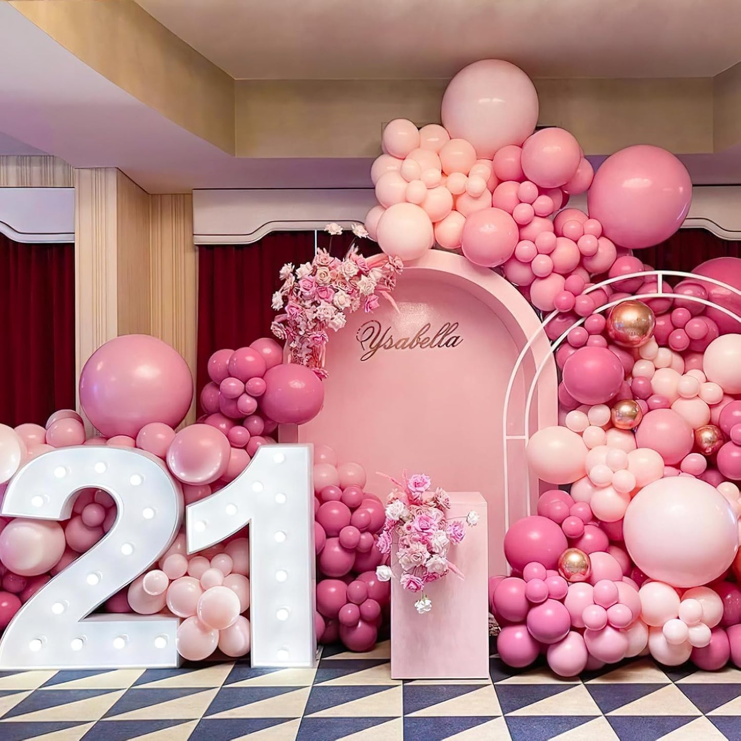 PartyWoo Opera Mauve Balloons, 140 pcs Boho Pink Balloons Different Sizes Pack of 18 Inch 12 Inch 10 Inch 5 Inch Mauve Pink Balloons for Balloon Garland or Balloon Arch as Party Decorations, Pink-F02