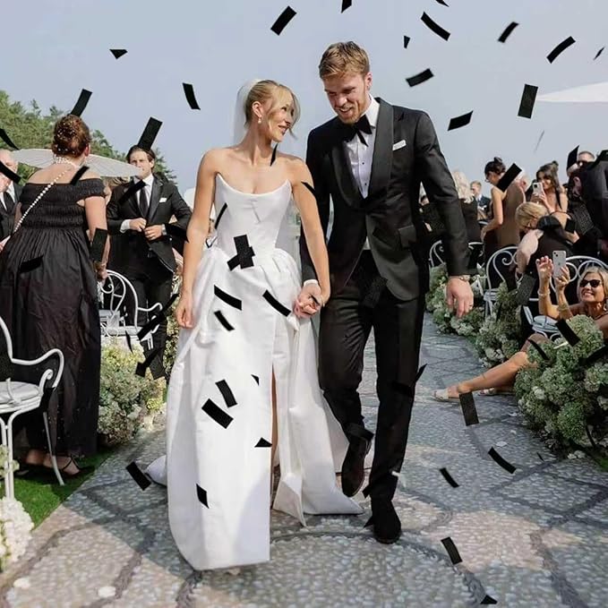 Confetti Cannon 12Pack Black Biodegradable Cannon Poopers 12Inch Black Party Poppers Confetti Cannon for Celebrate Wedding Birthday Graduation Baby Shower Christmas New Year