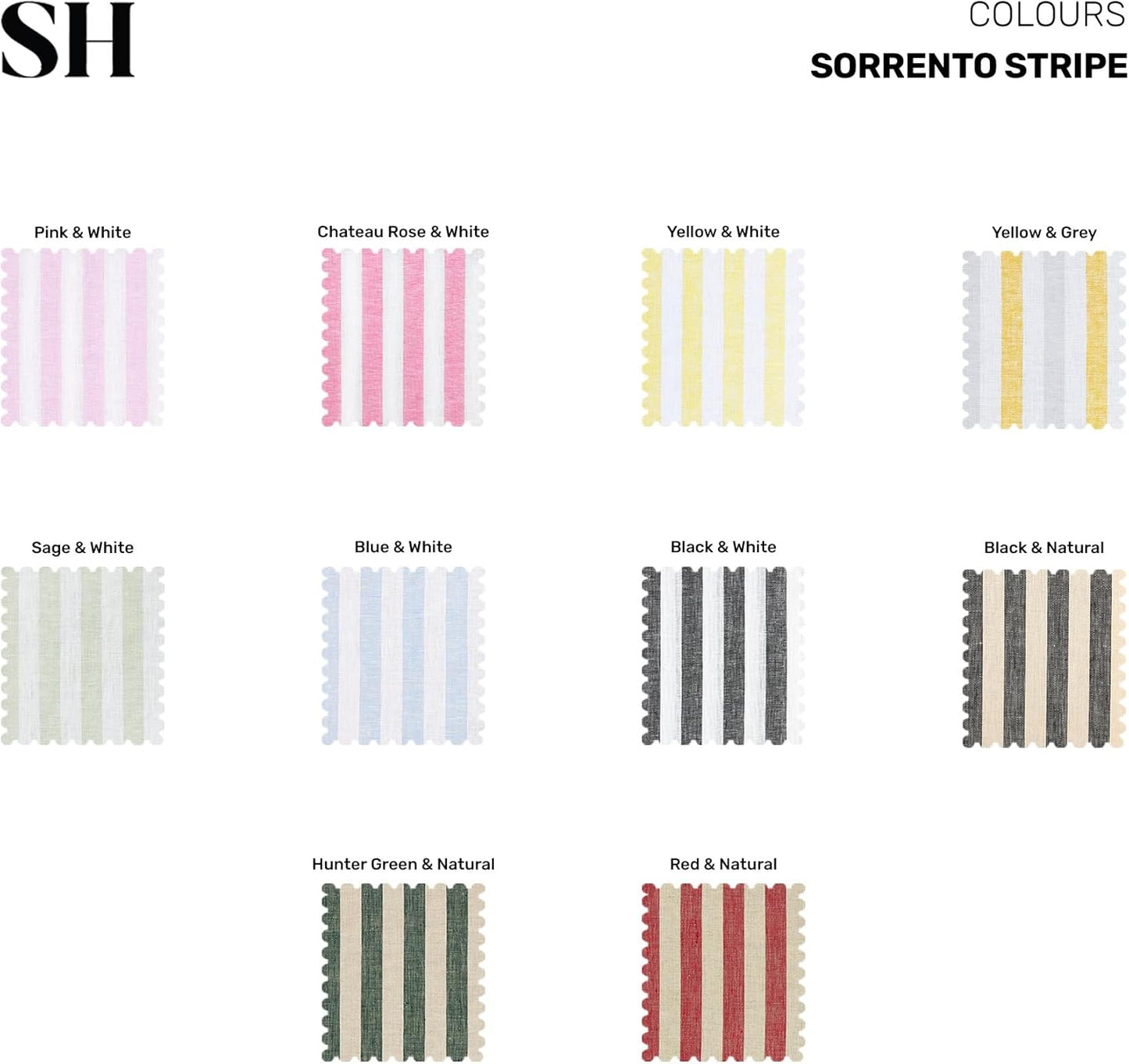 Solino Home Linen Table Runner 144 Inches Long - Sorrento Stripe, 100% Pure Linen Chateau Rose and White Farmhouse Table Runner 14 x 144 Inch for Dining