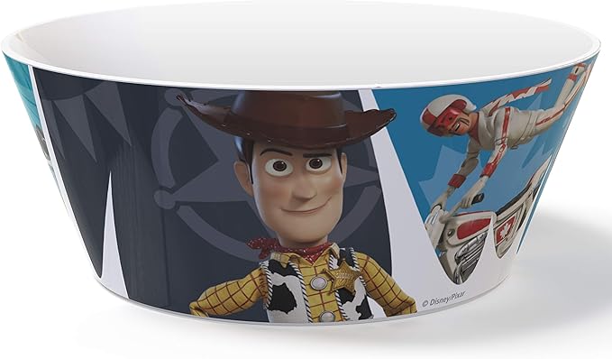 Zak Designs 5-Piece Dinnerware Set, Disney and Pixar Toy Story 4 - Durable Plastic & Stainless Steel - Includes Water Bottle, 8-Inch Plate, 6-Inch Bowl, Fork & Spoon - Suitable for Kids Ages 3+