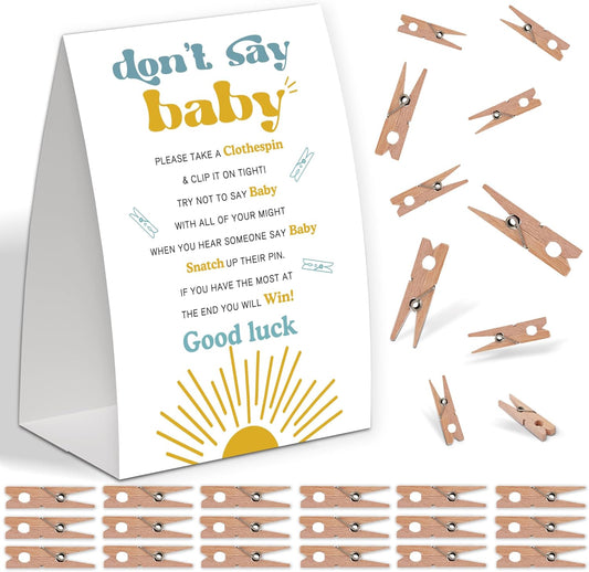 Sunshine Shower Decorations,Don't Say Baby Baby Shower Game,Gender Neutral Baby Shower Decorations,Small Clothespin Game,Baby Shower Ideas,Baby Shower Games 50 Guest,Fall Party Games