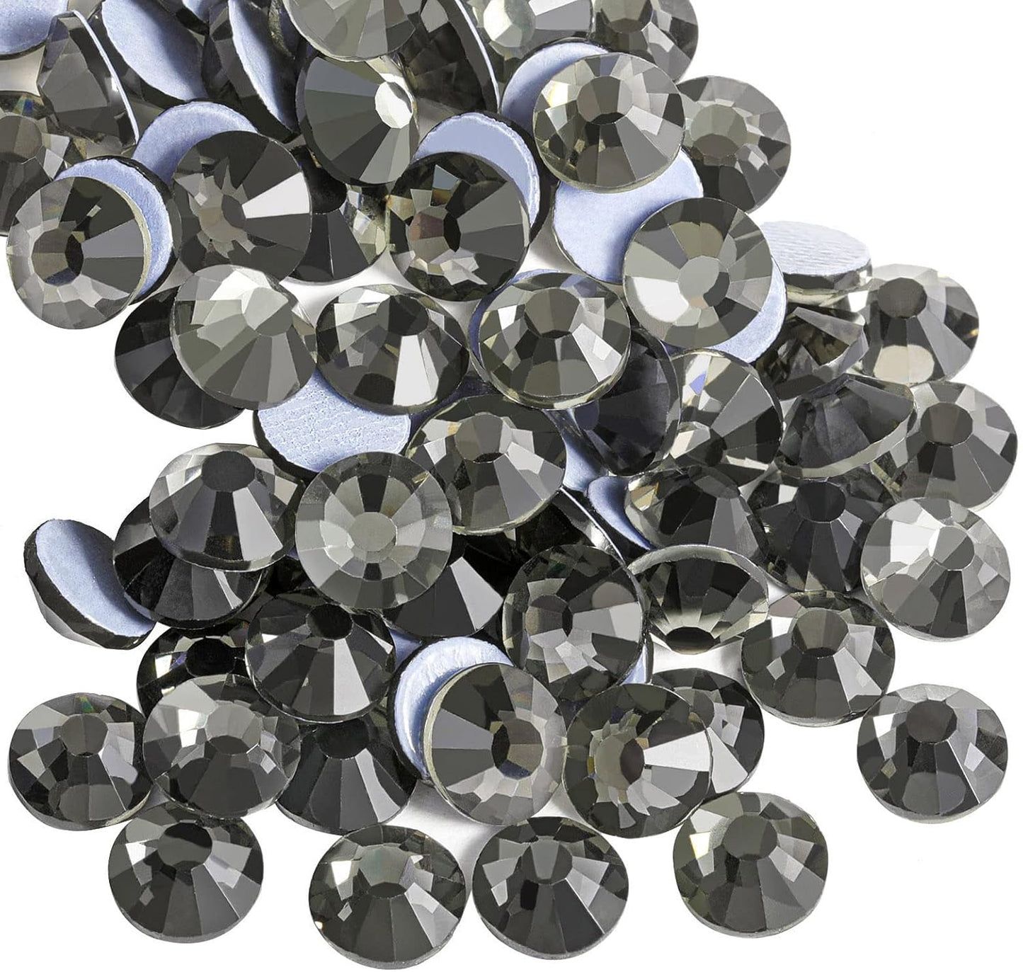Beadsland Hotfix Rhinestones, 2880pcs Flatback Crystal Rhinestones for Crafts Clothes DIY Decoration, Black Diamond, SS8, 2.3-2.5mm