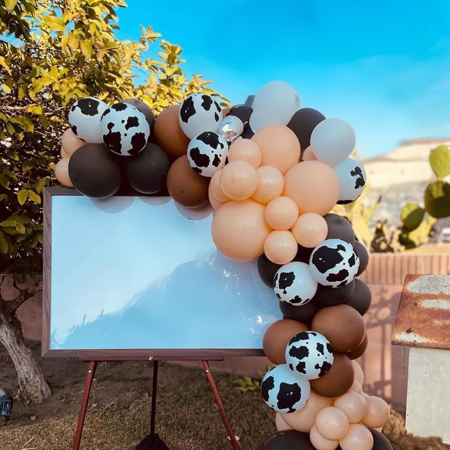 Blush Brown Cow Print Balloons Cowboy Birthday Decorations Western Farm Party 60pcs 12inch Nude Brown Helium Latex Balloons for Arch Tan Coffee Balloon Farmhouse Country Cowgirl Decor