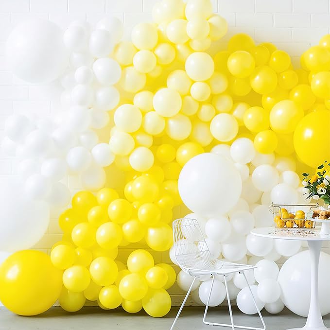 PartyWoo Yellow Balloons 85 pcs Different Sizes of 18 12 10 5 Inch Matte Light Yellow Latex Balloon Arch Kit Garland for Easter Bee Baby Shower Sunflower Birthday Graduation Decorations Yellow-Y55