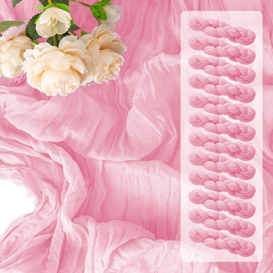 12 Pack Pink Table Runner 10FT Cheesecloth Table Runner 21 x 120 inch Boho Gauze Cheese Cloth Table Runner Rustic Sheer Table Runner for Party Wedding Bridal Baby Shower Birthday Table Decor
