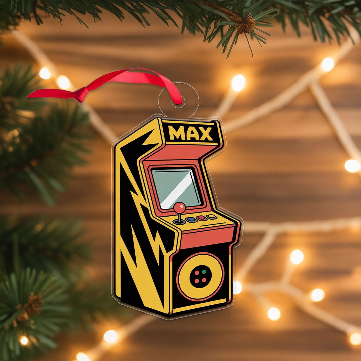 Custom Game Machine Ornament, Personalized Gaming Christmas Ornament, Funny Gamer Holiday Gift, Unique Xmas Keepsake, Video Game Decoration Acrylic Ornament – Personalized