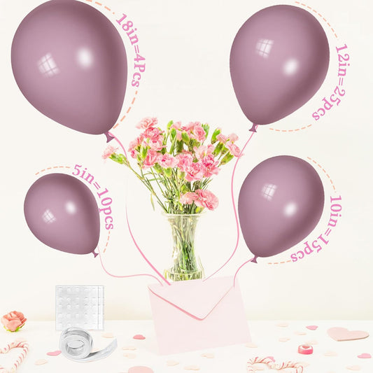 Taro Purple Balloons, Scmdoti Taro Purple Balloons Different Sizes 18 12 10 5 Inches, Purples Balloon Garland Arch for Birthday Baby Shower Graduation Wedding Anniversary Party Decorations(TaroPurple)