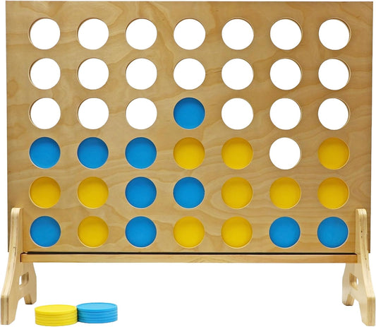 Tailgating Pros Premium Giant Four in a Row with Carrying Case - Jumbo Oversized Outdoor Yard Game - Connect Multiple Pucks in a Row to Win - Many Puck Colors Available!
