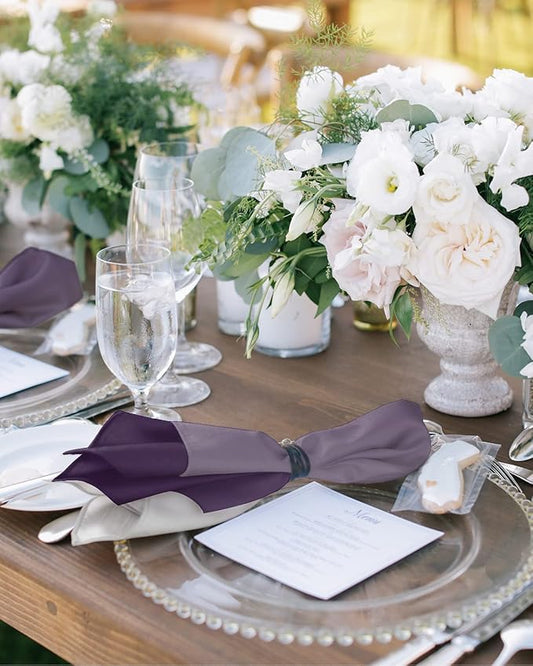 Cloth Napkins Purple and Grey Ombre Set of 6 Dinner Napkins Paper Soft Durable Washable Table Napkin Gradient Gradual Color Reusable Napkins for Family Dinners Weddings and Everyday Use 20x20 Inch