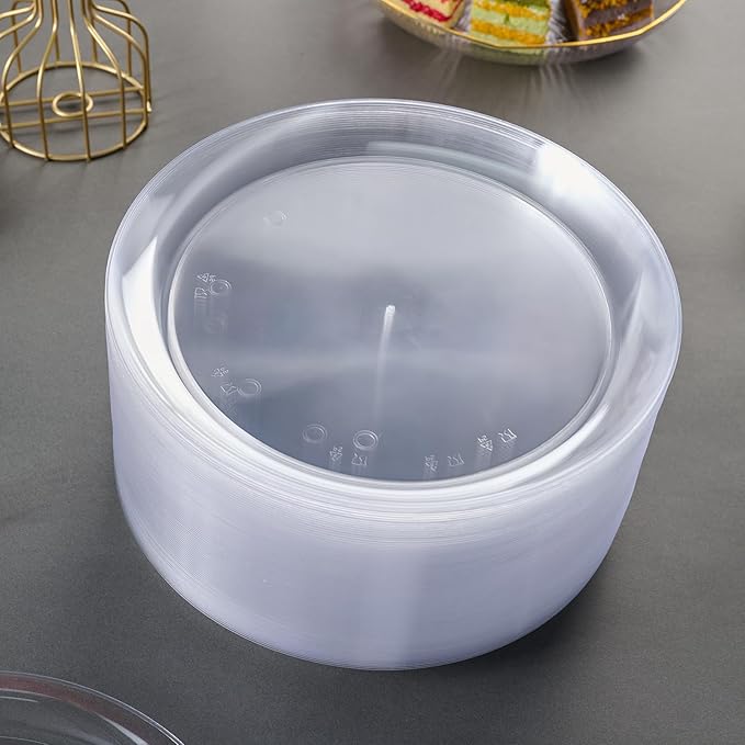 FOCUSLINE 100 Count Clear Plastic Plates 10 Inch, Disposable Dinner Plates Heavy Duty- Premium Clear Hard Plastic for Weddings, Parties and Events