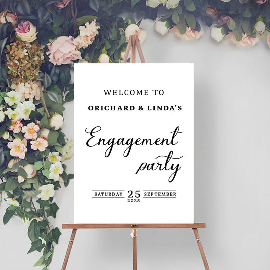 Personalized Engagement Welcome Sign - Perfect for Parties, Decorations