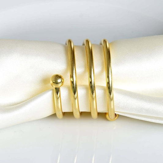 Efavormart Enticing Gold Plated Aluminum Napkin Rings for Place Settings Wedding Receptions Dinner or Holiday Parties - 4/pk