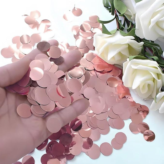 Rose Gold Metallic Foil Confetti 8000 Pcs Shiny Round Table Confetti for Fill Balloon Wedding Graduation Party Decorations,60g of pack