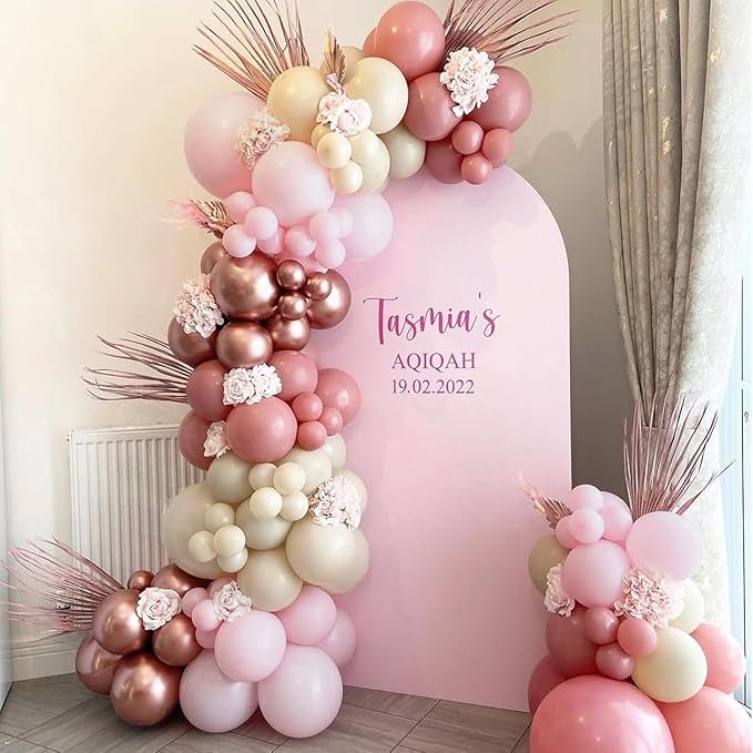 Rose Gold and White Balloons Garland Arch Kit, 162pcs Metallic Rose Gold Nude Pink White and Confetti Balloons for Valentines Day Wedding Bridal Shower Baby Shower Birthday Party Decorations