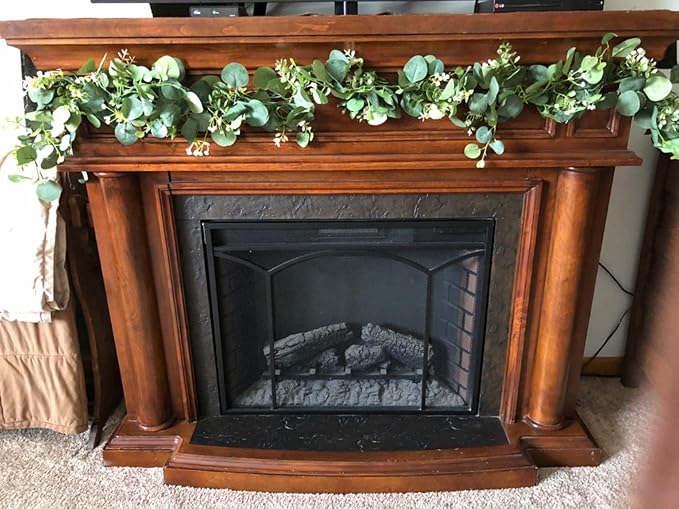 Artificial Eucalyptus Small Flowers Decoration Babysbreath Garland Faux Silk Leaf Décor Anniversary Engagement Party Wedding Fireplace Craft Design Housewarming Window Decorating