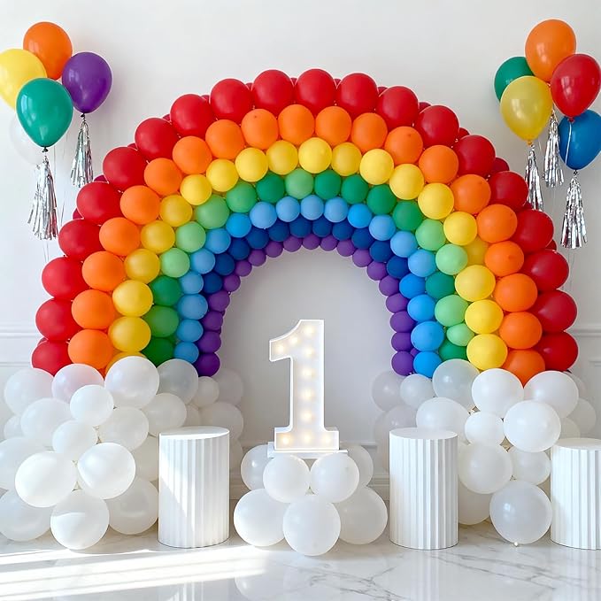 Patimate Balloons Assorted Colors 150 Pack 5 Inch Colorful Rainbow Round Bright Latex Balloons for Birthday Bridal Shower Baby Shower Anniversary Wedding Party Decorations Arch Garland