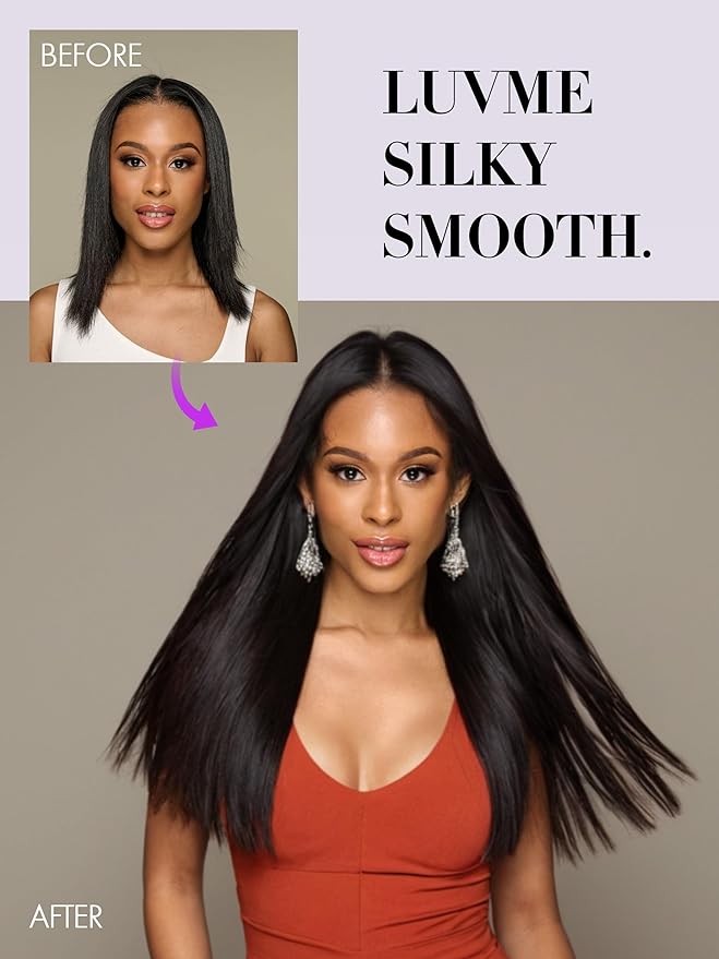 LUVME Clip in Hair Extensions 2 Pack 18Pcs 270g Real Human Hair, Seamless Clip in Hair Extensions 18 Inch Real Human Hair Natural Black Silky Straight Full Head