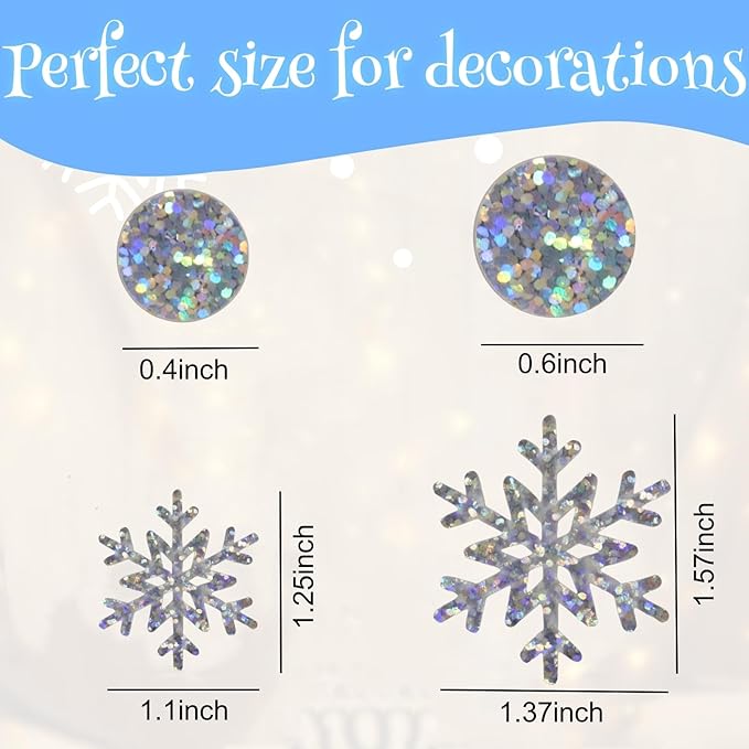 Snowflake Confetti, 300 PCS Christmas Confetti for Winter Wonderland Party Decorations, holographic Snow Table Scatter for Winter Wonderland Baby Shower Decorations