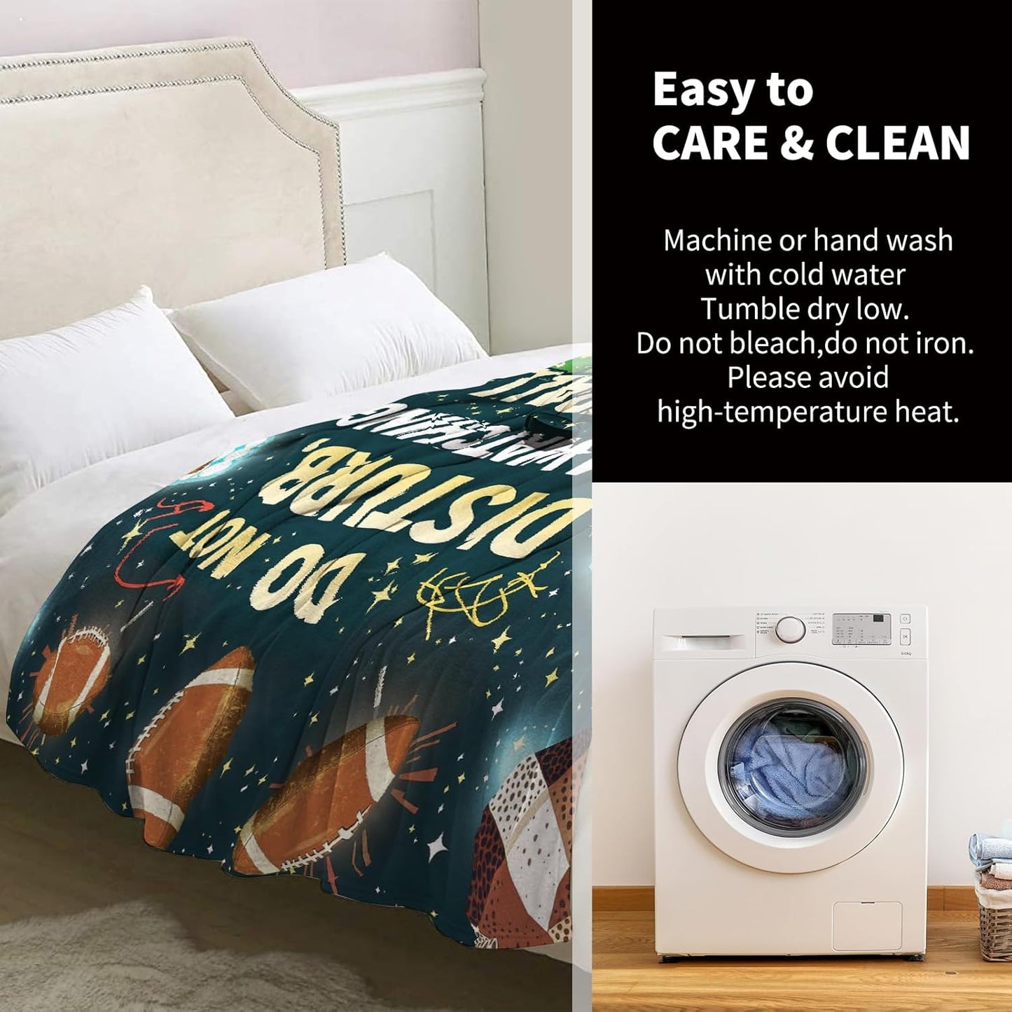 Football Blanket Gifts for Dad Boys Men Women Girls Birthday Christmas Valentines Present Football Theme Decor Home Bedroom Living Room Sofa Couch Soft Cozy Plush Kids Adults Teen Fleece Throw 60"x50"