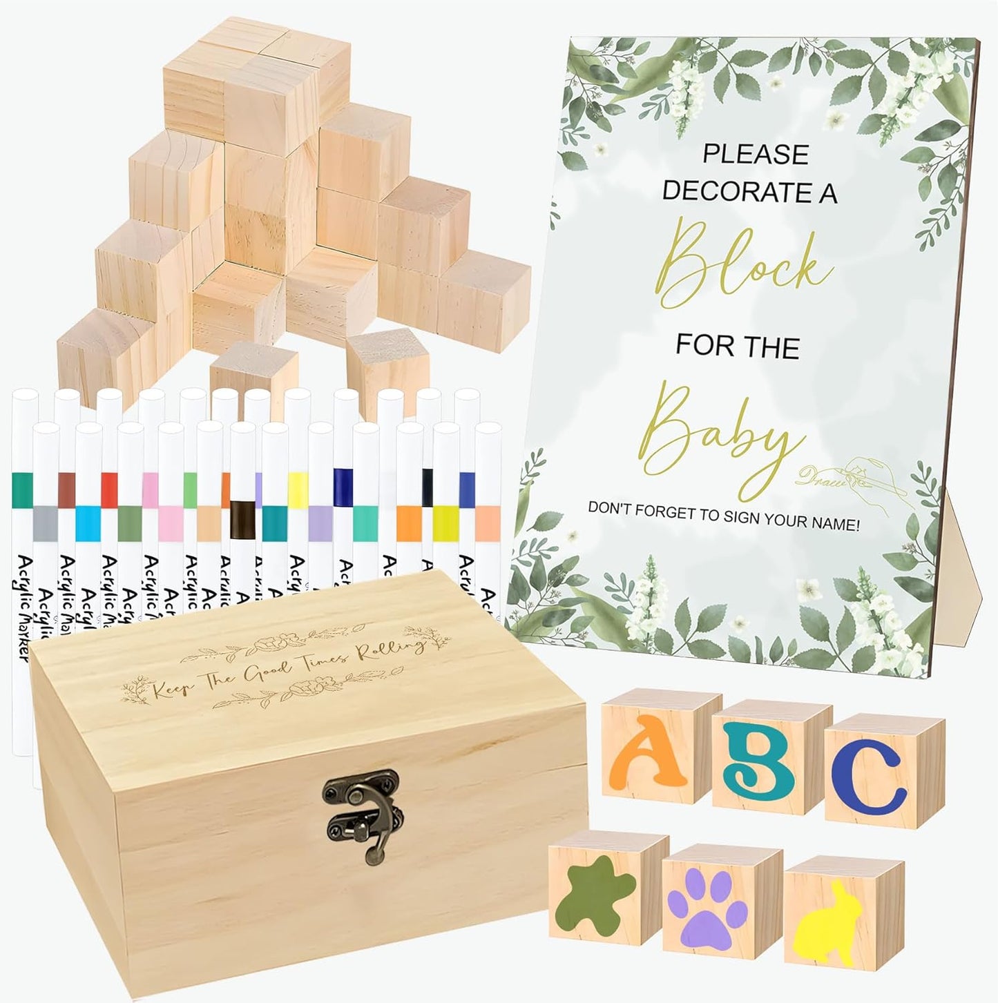 78 PCS Fun Baby Shower Games Sign Kit，Unique Baby Shower Ideas，Funniest Baby Shower Games Ever ，A Game Where You Can Draw to Your Heart's Content，Suitable for Baby Shower Games Boy and Girls