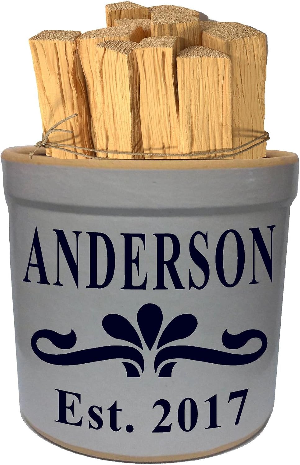 1 Gallon Personalized Stoneware Crock - Teaberry
