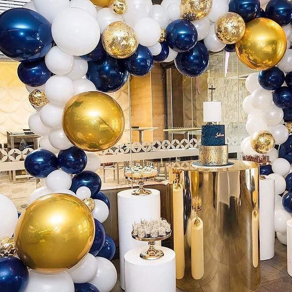 KALOR 18 inch Navy Blue Balloons, 10pcs Thick Latex Round Helium Balloons for Birthday Family Party Wedding Party Baby Shower Decoration Supplies