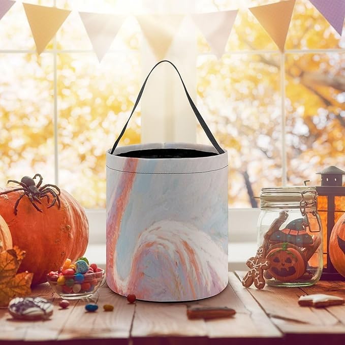 Halloween Candy Bucket - Flamingo Painting Trick Or Treat Candy Bag, Gift Bag for Party Favor Supplies