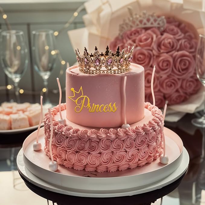 14pcs Birthday Queen Cake Topper Acrylic Gold Happy Birthday Queen Cake Topper for Women Queens Birthdays Decorations Cakes Decoration for Women Girls Valentine's Day Mother's Day