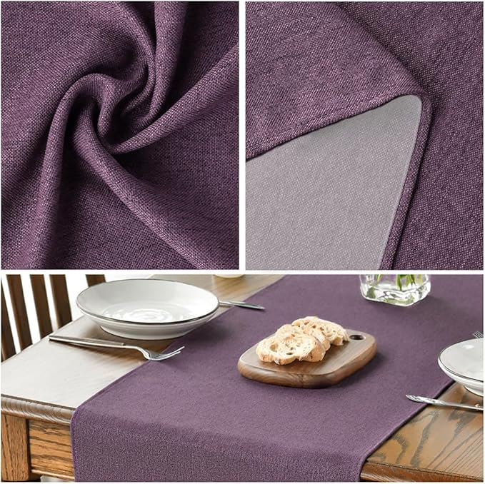 Artoid Mode Purple Table Runner, Seasonal Summer Washable Kitchen Dining Table Decoration for Home Party Decor 13x120 Inch