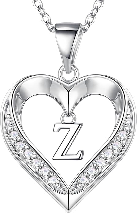 TURANDOSS Valentines Day Gifts for Kids Teen Girls - Heart Initial Necklaces, Dainty 14K Gold Plated CZ Heart Letter A-Z Pendant Necklace Trendy Jewelry Valentines Day Gifts for Wife Girlfriend