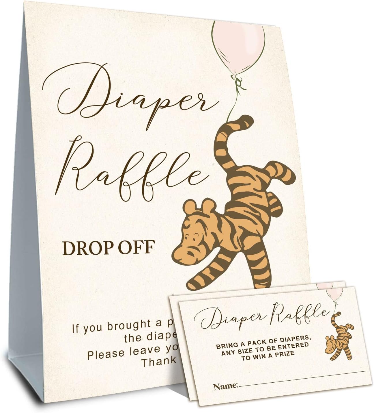 Winnie Baby Shower Decorations-Baby Shower Games-Baby Shwoer Party Decor-Baby Shower Table Sign Centerpieces-Baby Shower Games Pooh Birthday Supplies Party Decorations-Diaper Raffle