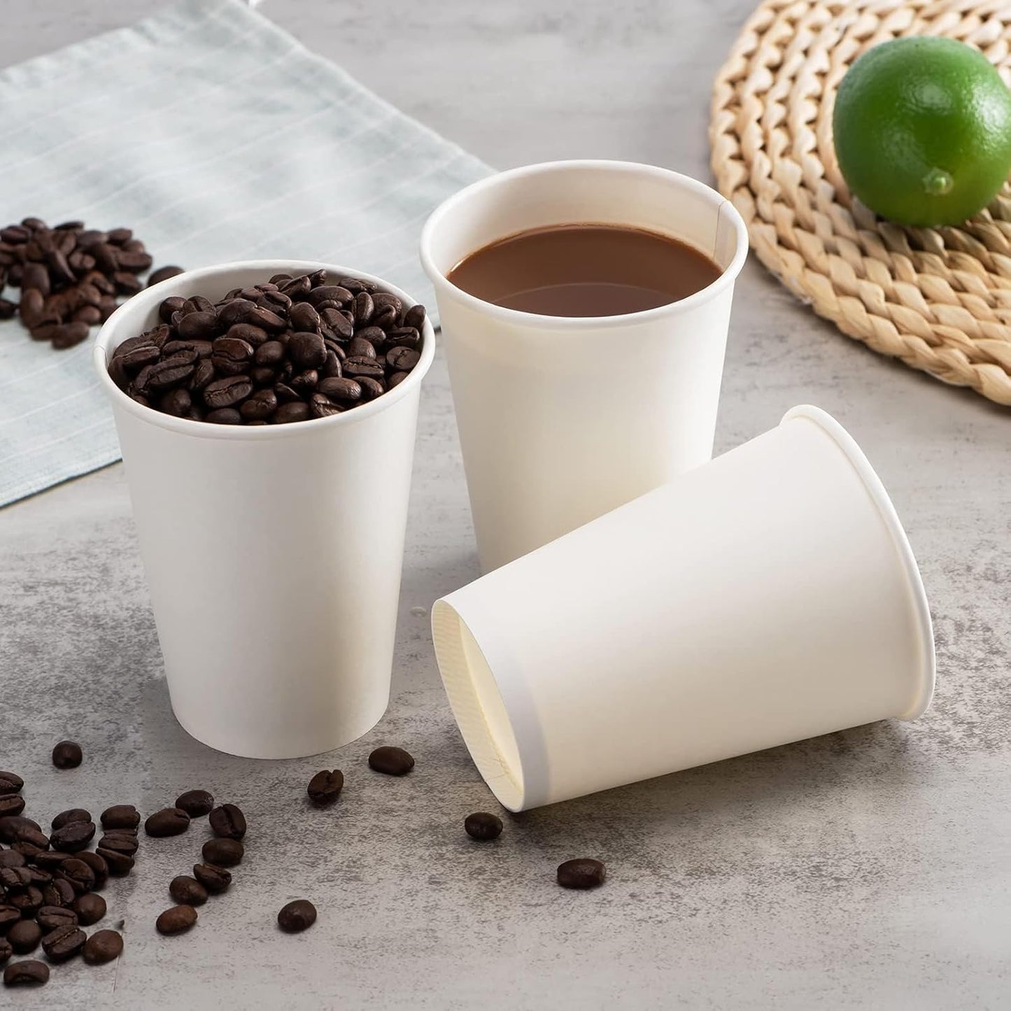 RACETOP Paper Coffee Cups 12 oz 300 pack, Paper Cups Disposable, Hot Coffee Cups, Ideal for Coffee, Hot Drinks